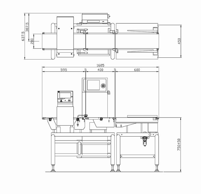 金属検出機一体型　ND2-D2040TAW +AF200