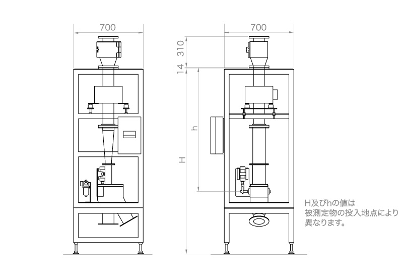 落下・シュート式金属検出機　MMVD-100R-RB